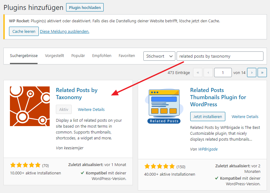 Related Posts by Taxonomy Plugin installieren