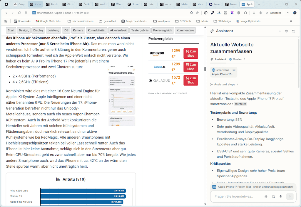 Comet Browser Screenshot