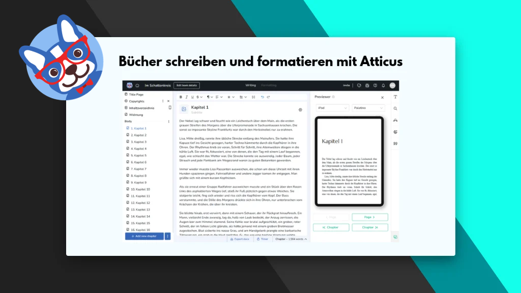 Atticus zum Schreiben und Formatieren von Büchern